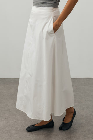 Gabardin Maxi Etek Ekru