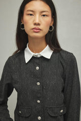 Garnili Gömlek Ceket Füme