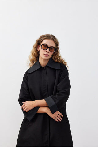 Garnili Trençkot Siyah - Fahhar Design