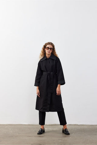 Garnili Trençkot Siyah - Fahhar Design
