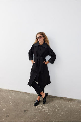 Garnili Trençkot Siyah - Fahhar Design