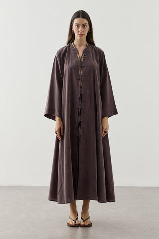Geniş Britli Kimono Kahverengi