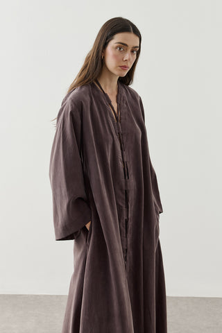 Geniş Britli Kimono Kahverengi