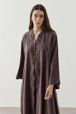 Geniş Britli Kimono Kahverengi