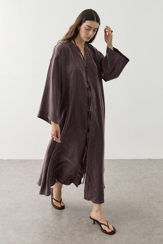 Geniş Britli Kimono Kahverengi