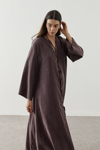 Geniş Britli Kimono Kahverengi