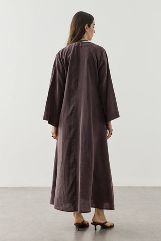 Geniş Britli Kimono Kahverengi