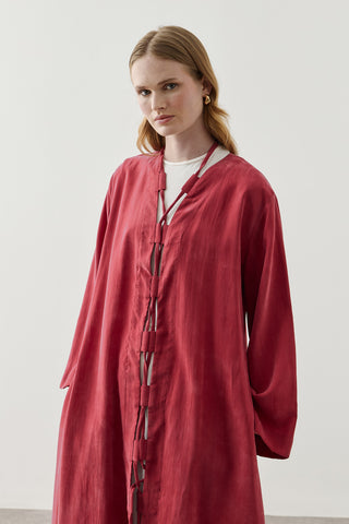 Geniş Britli Kimono Kırmızı