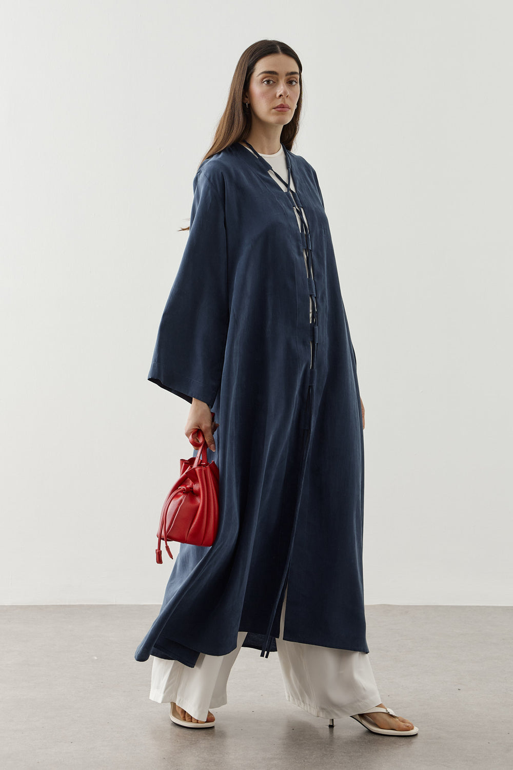 Geniş Britli Kimono Mavi