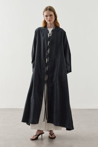 Geniş Britli Kimono Siyah