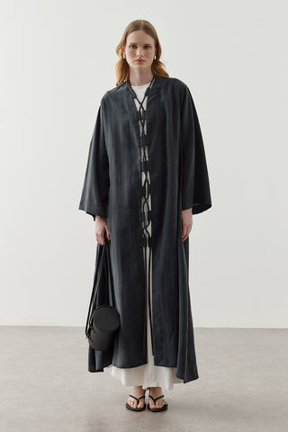 Geniş Britli Kimono Siyah