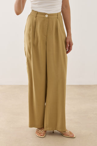 Geniş Dökümlü Pantolon Camel