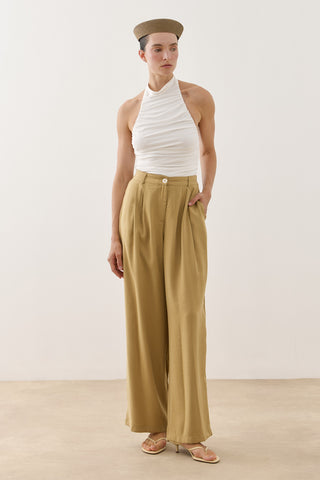 Geniş Dökümlü Pantolon Camel