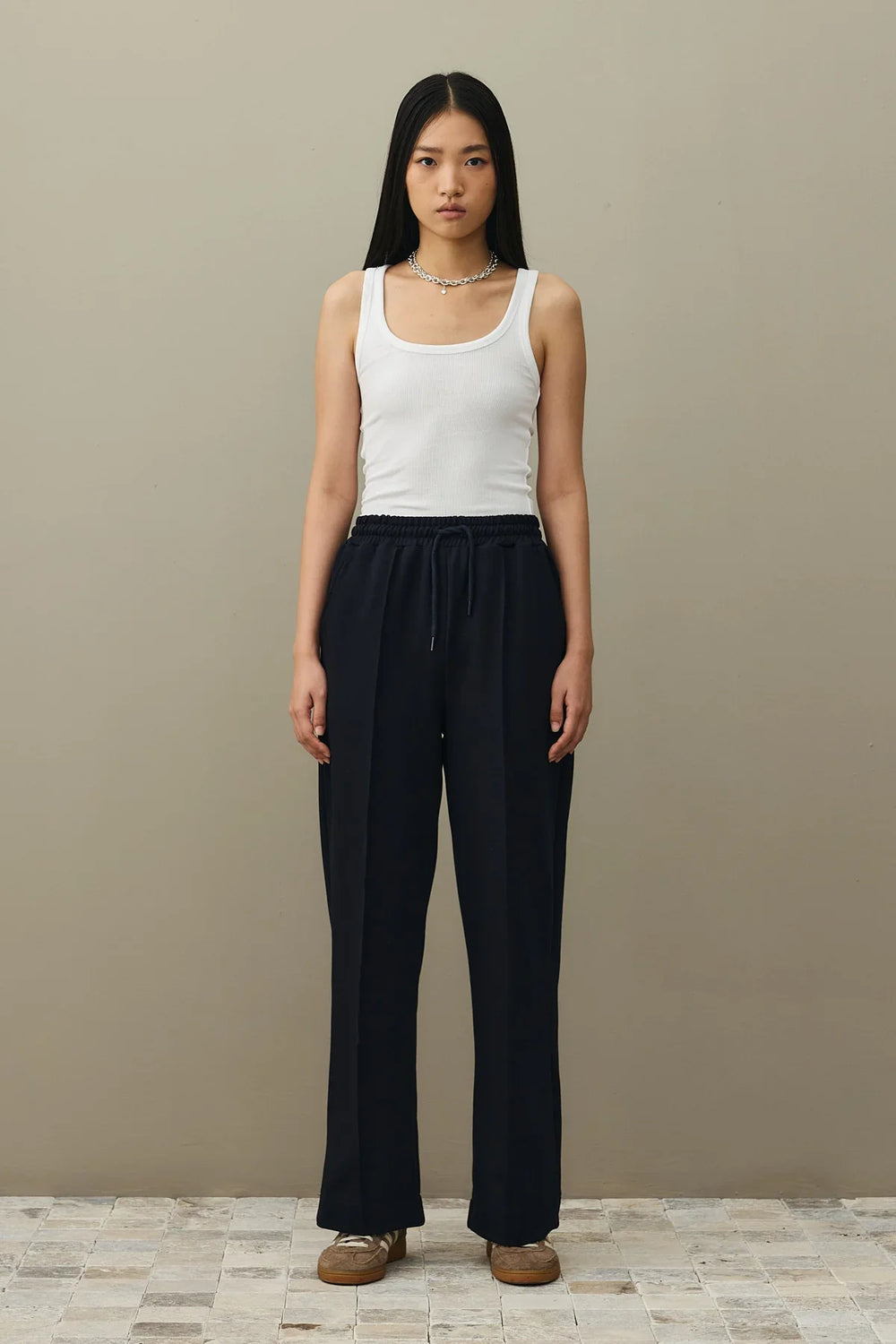 Wide Leg Sweatpants Navy Blue
