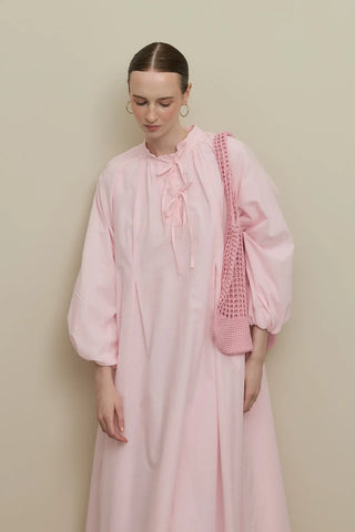 Geniş Vual Elbise Pembe