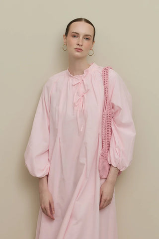 Geniş Vual Elbise Pembe
