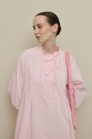 Geniş Vual Elbise Pembe