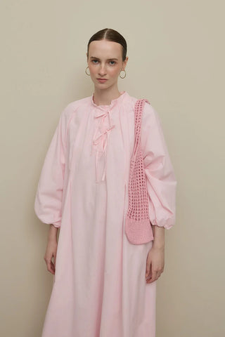 Geniş Vual Elbise Pembe