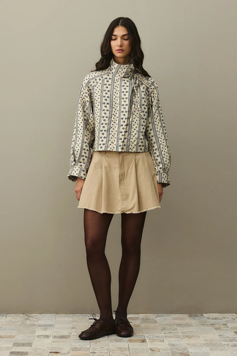 Wide Collar Quilted Jacket Navy Blue