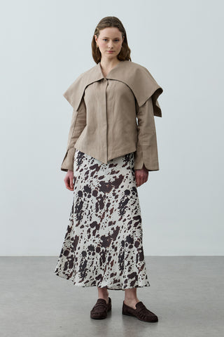 Geniş Yakalı Ceket Bej