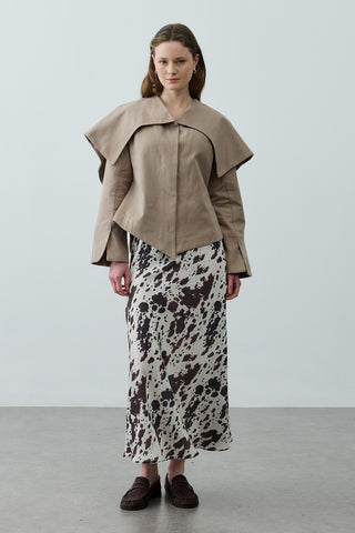 Geniş Yakalı Ceket Bej