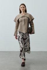 Geniş Yakalı Ceket Bej