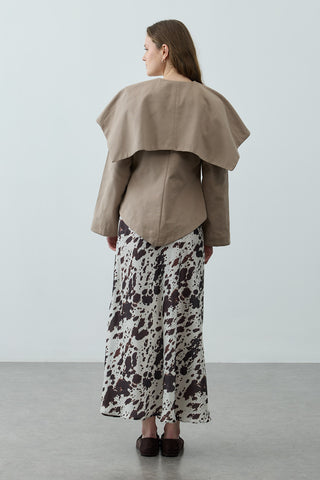 Geniş Yakalı Ceket Bej