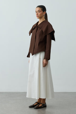 Geniş Yakalı Ceket Kahverengi