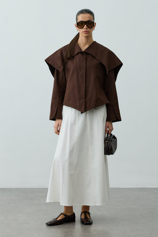 Geniş Yakalı Ceket Kahverengi