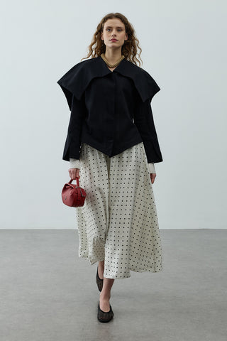 Geniş Yakalı Ceket Siyah