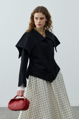 Geniş Yakalı Ceket Siyah