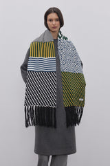 Geometri Desenli Örme Uzun Atkı Desenli