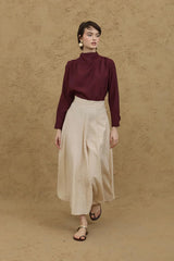 Gode Açılımlı Etek Bej