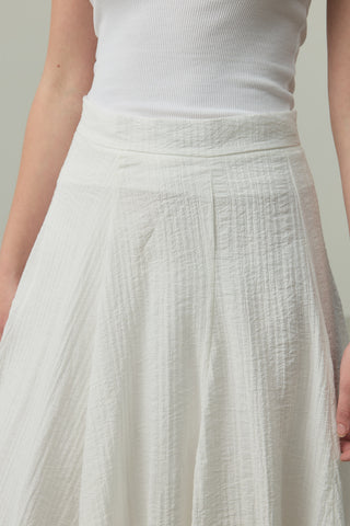 Gode Açılımlı Etek Beyaz