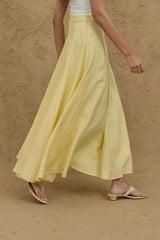 Gode Açılımlı Etek Sarı