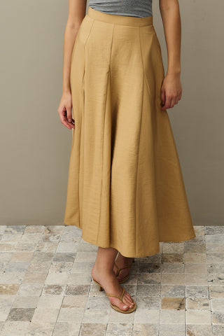 Gode Detaylı Etek Camel