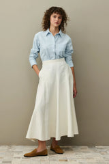 Gode Detaylı Etek Ekru