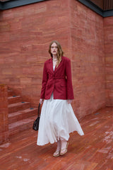 Gode Detaylı Katmanlı Etek Ekru