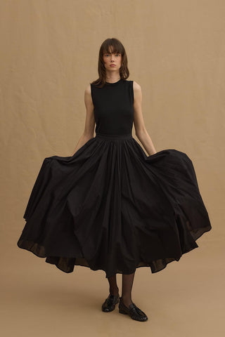 Layered Skirt with Gode Detail Black