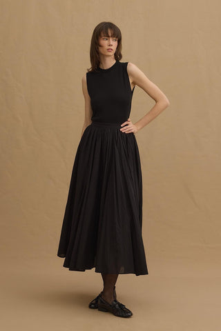 Layered Skirt with Gode Detail Black