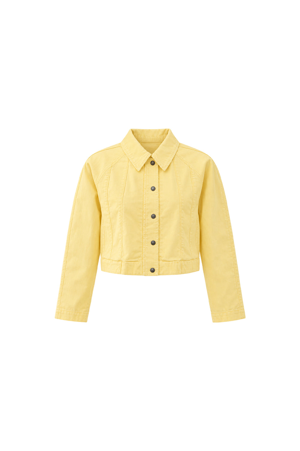 Godeli Crop Denim Ceket Sarı