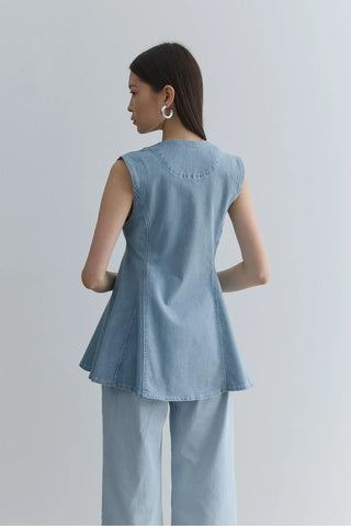 Godeli Denim Yelek Açık mavi - Fahhar Design