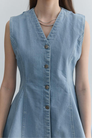 Godeli Denim Yelek Açık mavi - Fahhar Design