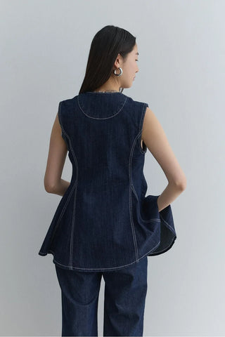 Godeli Denim Yelek Lacivert - Fahhar Design