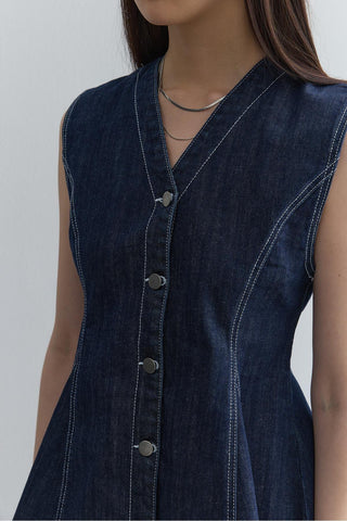 Godeli Denim Yelek Lacivert - Fahhar Design