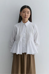 Godeli Kısa Gömlek Beyaz