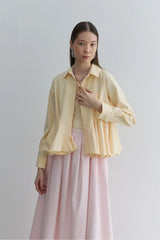 Godeli Kısa Gömlek Sarı