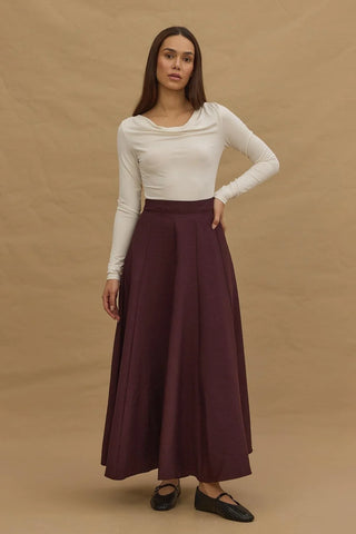 Godeli Maxi Etek Bordo