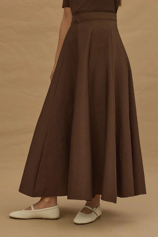 Godeli Maxi Etek Kahverengi - Fahhar Design