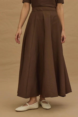 Godeli Maxi Etek Kahverengi - Fahhar Design